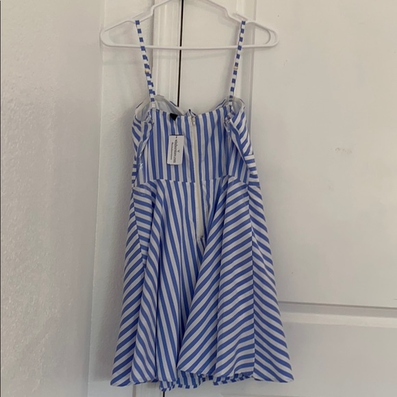 Blue and White Striped Summer Dress - Picture 2 of 4